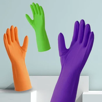 Трехцветная кухонная посуда, устойчивая к порезам безопасность работы, водонепроницаемые латексные перчатки, кухонные хозяйственные садовые перчатки