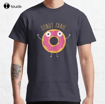  Новый Donut Panic Классическая футболка Хлопок Мужская футболка Custom Aldult Teen Унисекс Цифровая печать Футболки Пользовательский подарок Футболка