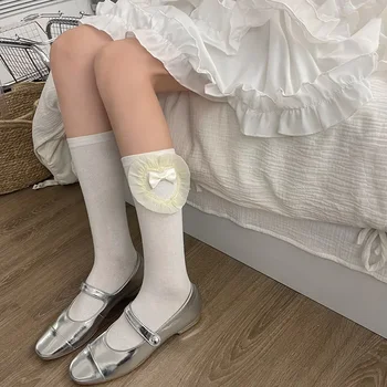 JK Lolita Kawaii Носки Женские сетчатые кружевные носки Sweet Girls Милые носки принцессы Японский стиль Сплошной цвет Черный Белый Носки Чулок