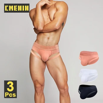 CMENIN 3 шт. хлопок мужское нижнее белье геи слип бикини жок-ремень трусики сисси розовый сексуальный ремень для ног мужские спортивные трусы трусы