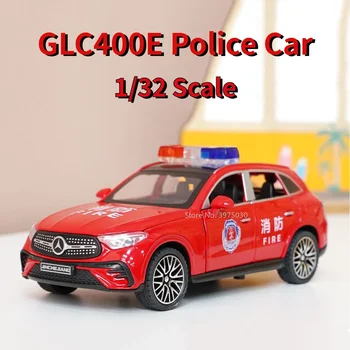 1/32 Модель полицейской машины из сплава Игрушка GLC400E литая под давлением игрушка Металлическая модель автомобиля со звуком и светом Коллекция автомобилей Игрушки для детей Подарки