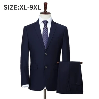 2024 Новая модель Four Seasons Большой размер XL-9XL мужской костюм Деловой повседневный офис однотонная мужская официальная одежда (топ + брюки)