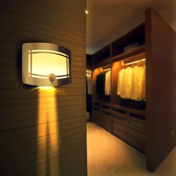  Компактная индукционная лампа для человеческого тела Проход Балкон Ночник Прикроватная лампа Светодиодный ночник Чувствительный кабинет Лампа Алюминиевая оболочка