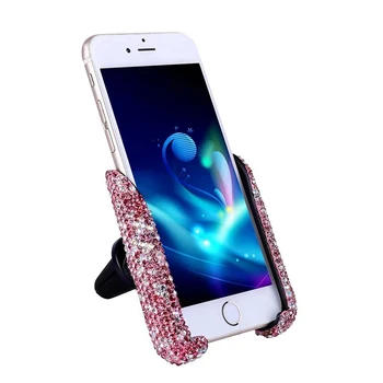 Crystal Diamond Универсальный автомобильный держатель для телефона Bling Горный хрусталь Автомобильный вентиляционный клапан Подставка для мобильного телефона Держатель для iPhone Huawei