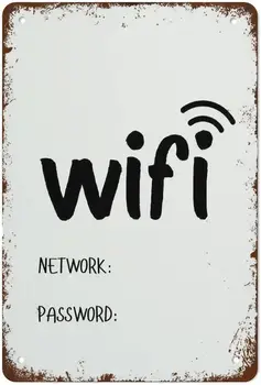  забавный винтажный жестяной металлический знак Wi-Fi сеть и пароль подписать добро пожаловать гость Wi-Fi знак для гостей 12x8 дюймов подходит для