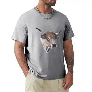 мужчина футболка с круглым вырезом Футболка Cow Aubrac симпатичные топы толстовка мужская одежда мужские футболки хлопок