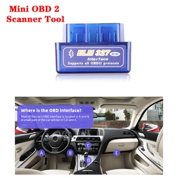 Автомобильный диагностический сканер Eml327 V1.5 V2.1 OBD 2 Сканер Инструмент Bluetooth Инструменты диагностики автомобиля Поддержка протоколов 7/9 OBDII Интеллектуальное сканирование