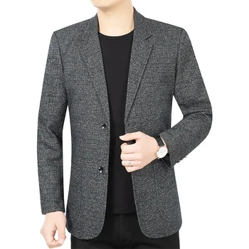 Новый осенний корейский дизайн тренчи мужчины клетчатые пиджаки костюмы куртки мужские деловые повседневные приталенные блейзеры пальто мужская одежда