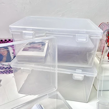 INS Прозрачная пластиковая коробка для хранения Держатель фотокарт Настольный органайзер для хранения Классификация Коробка Канцелярские принадлежности
