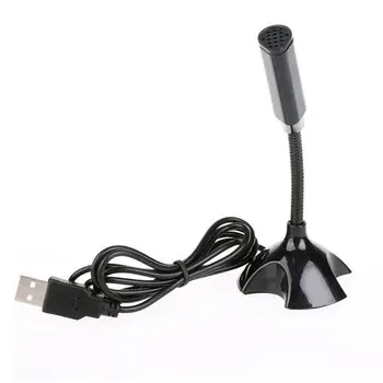 USB Ноутбук Микрофон Голосовой микрофон Высокочувствительный Мини-студийный речевой микрофон Стойка с держателем Игровая конференция для настольного ПК
