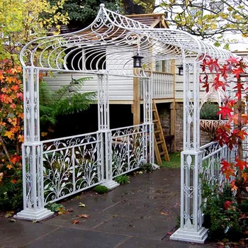 Outdoor Популярная декоративная металлическая садовая арка кованая пергола