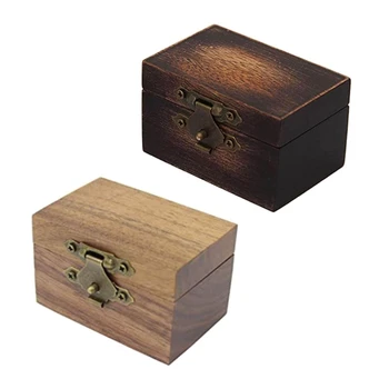 Коробка для свадебных колец с гравировкой и матальной застежкой для женщин Коробка с кольцами из массива дерева